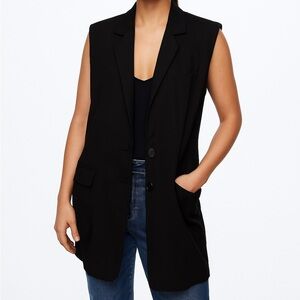 Marissa Web Black Sleeveless Blazer Vest Size Small